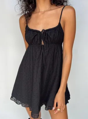 Ombre-Effect High-waisted evening piece Empress of Love Mini Dress Black Embroidery