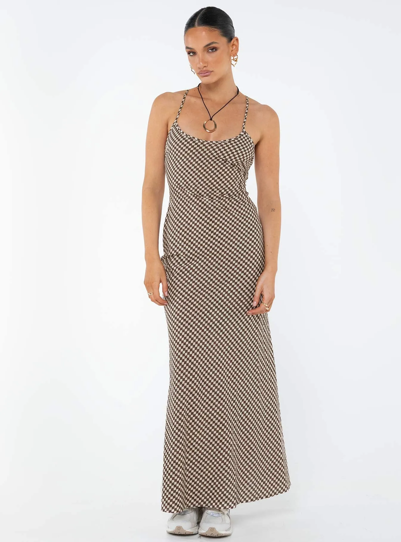 Otillie Maxi Set Brown / White Shiny-Lining