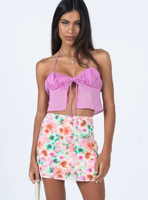 Selby Mini Skirt Yellow Floral Fashion Combo