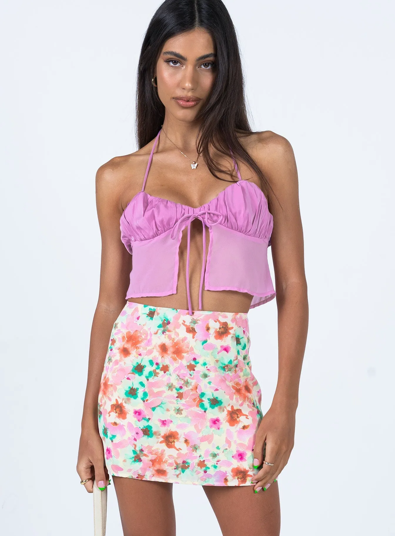 Selby Mini Skirt Yellow Floral Fashion Combo