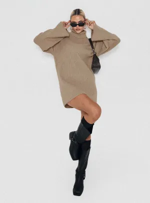 Sonelle Knit Mini Dress Beige Grace Base