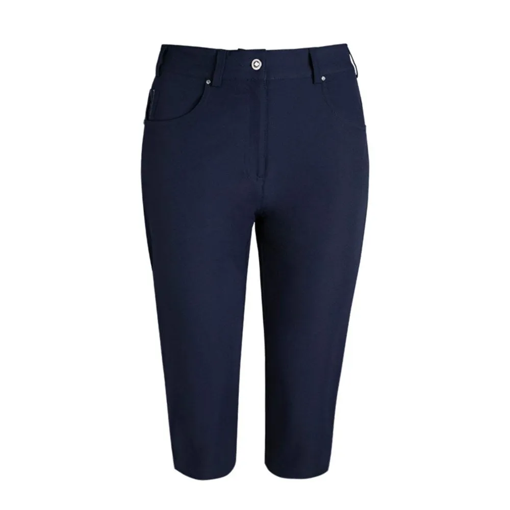 Glenmuir Women's Phoebe Lightweight Stretch Performance Golf Capri Pants - Navy Chic Design Wear