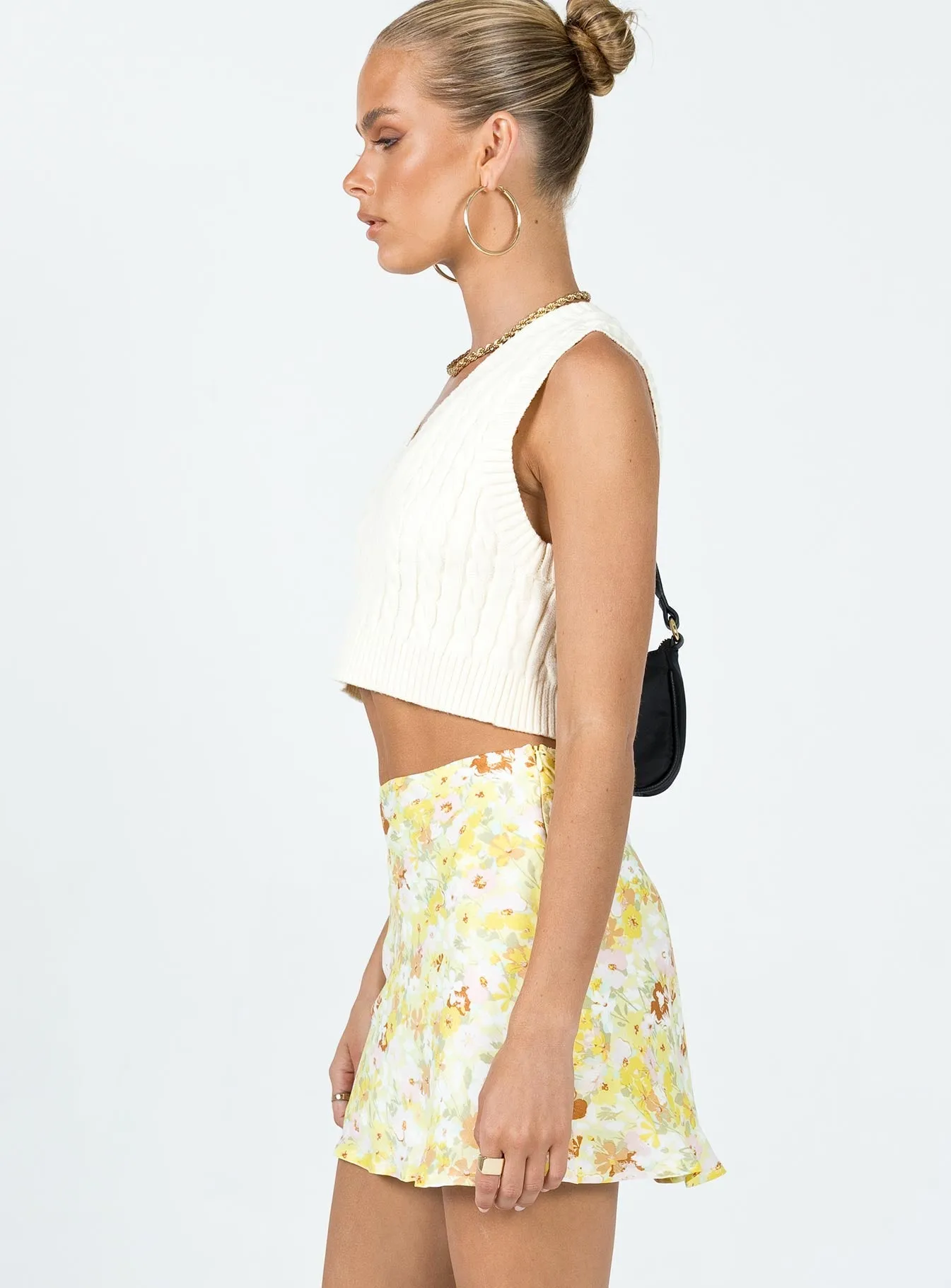 Lightweight Material Sloane Mini Skirt Yellow