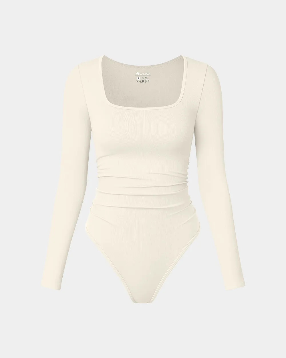 uched Long Sleeve Square Neck Stretch Bodysuits professional bodysuit sport bodysuit