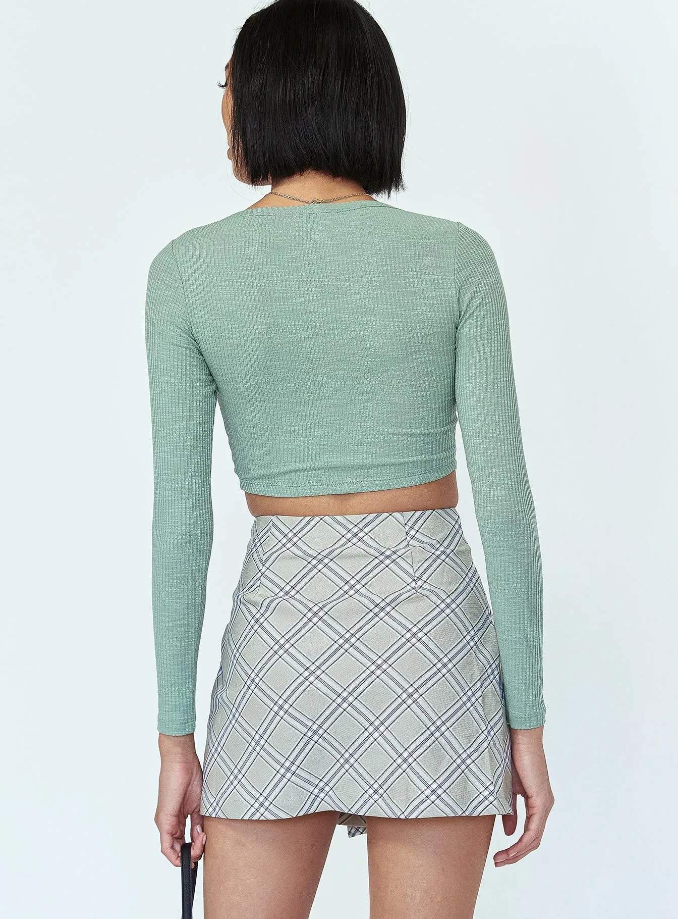 Cozy Edge Ailisha Mini Skirt Green
