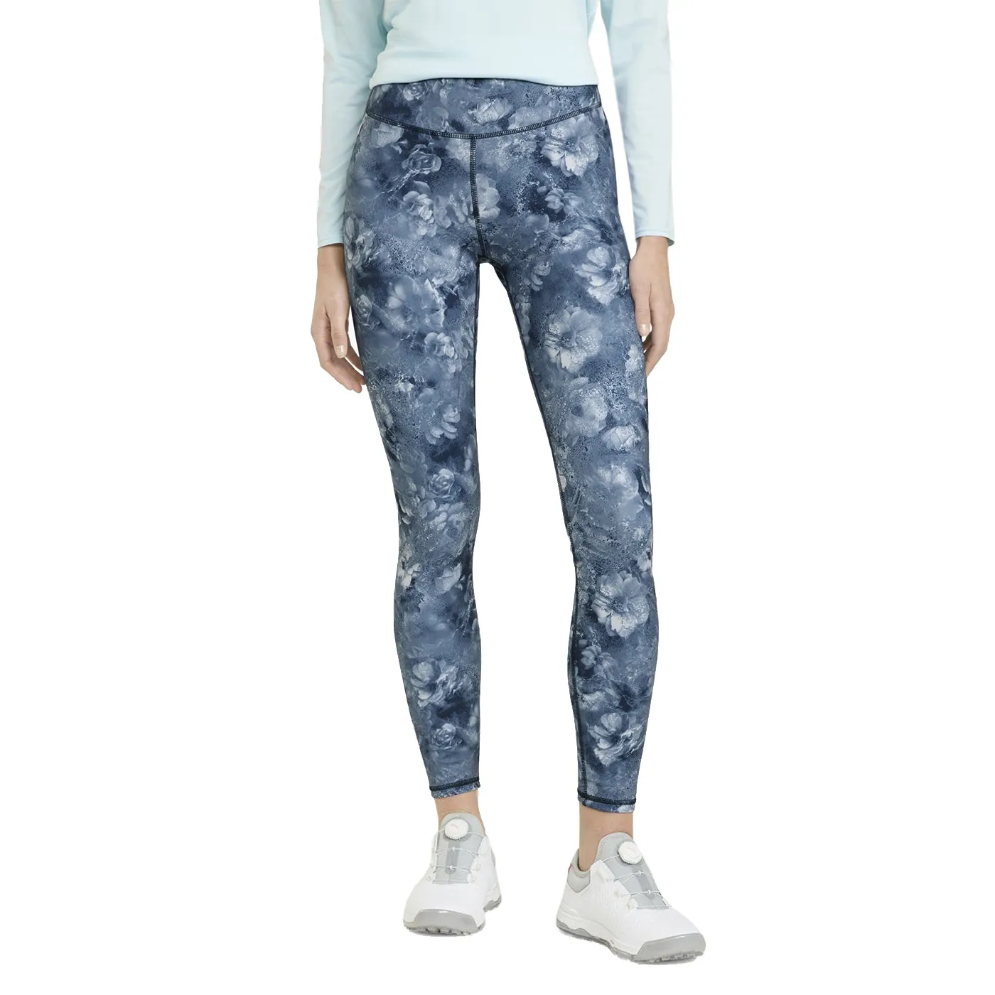 Puma Women's Printed Golf Tights - Navy Blazer Flex Wear Design Reflective Trim