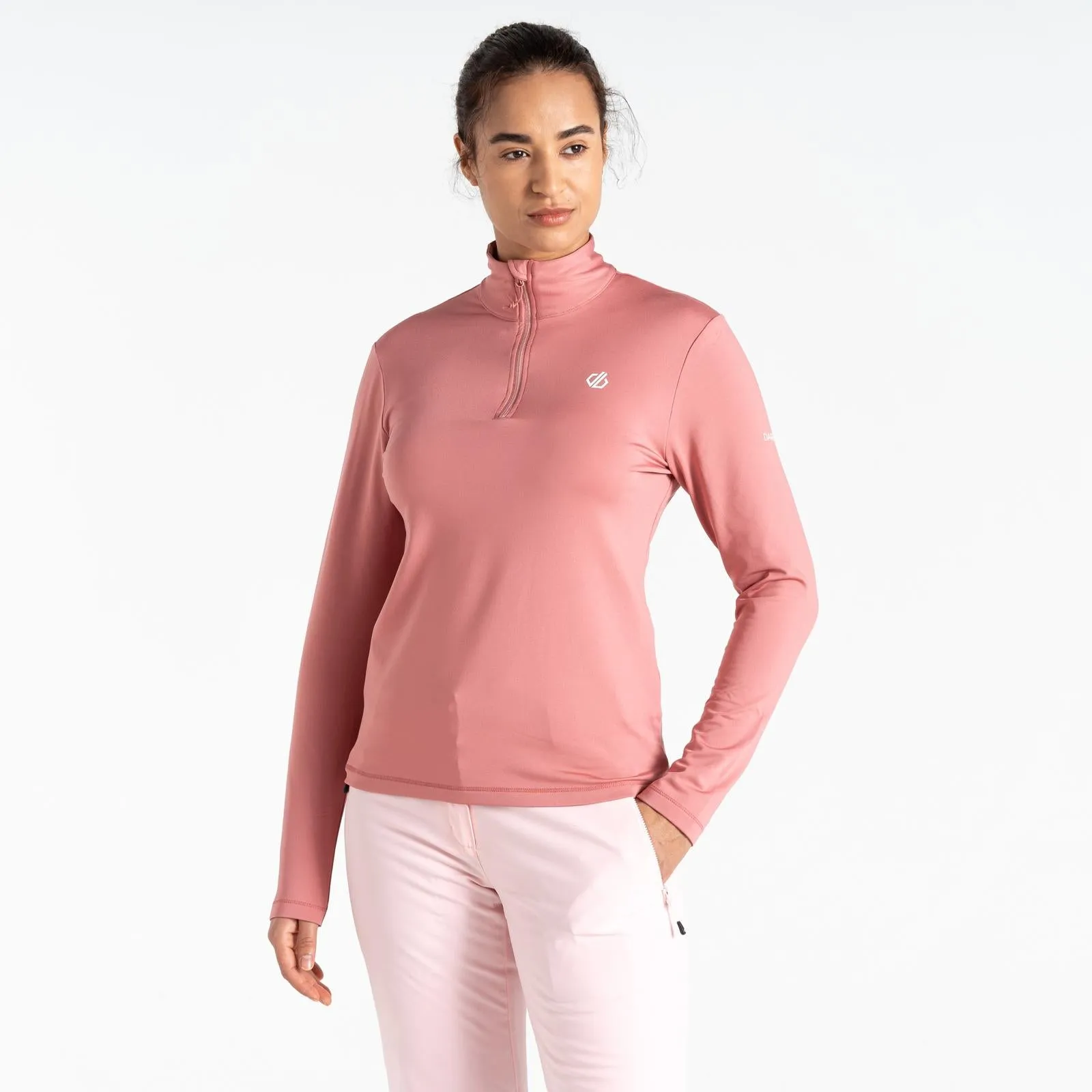 Dare 2b Womens Lowline 1/4 Zip Midlayer - Pink Essential Wear Winter Wear