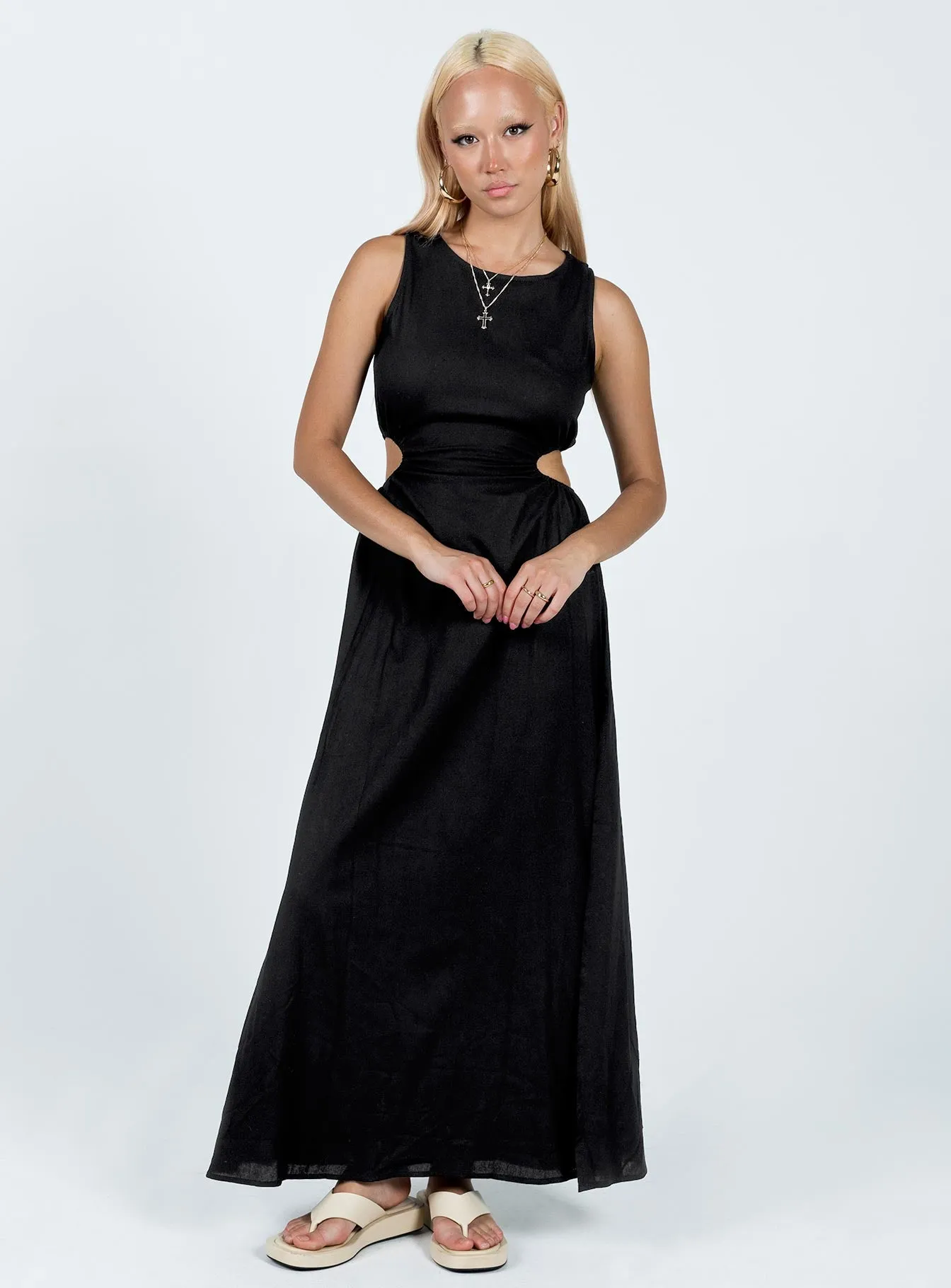 Lonso Midi Dress Black Casual Elegance