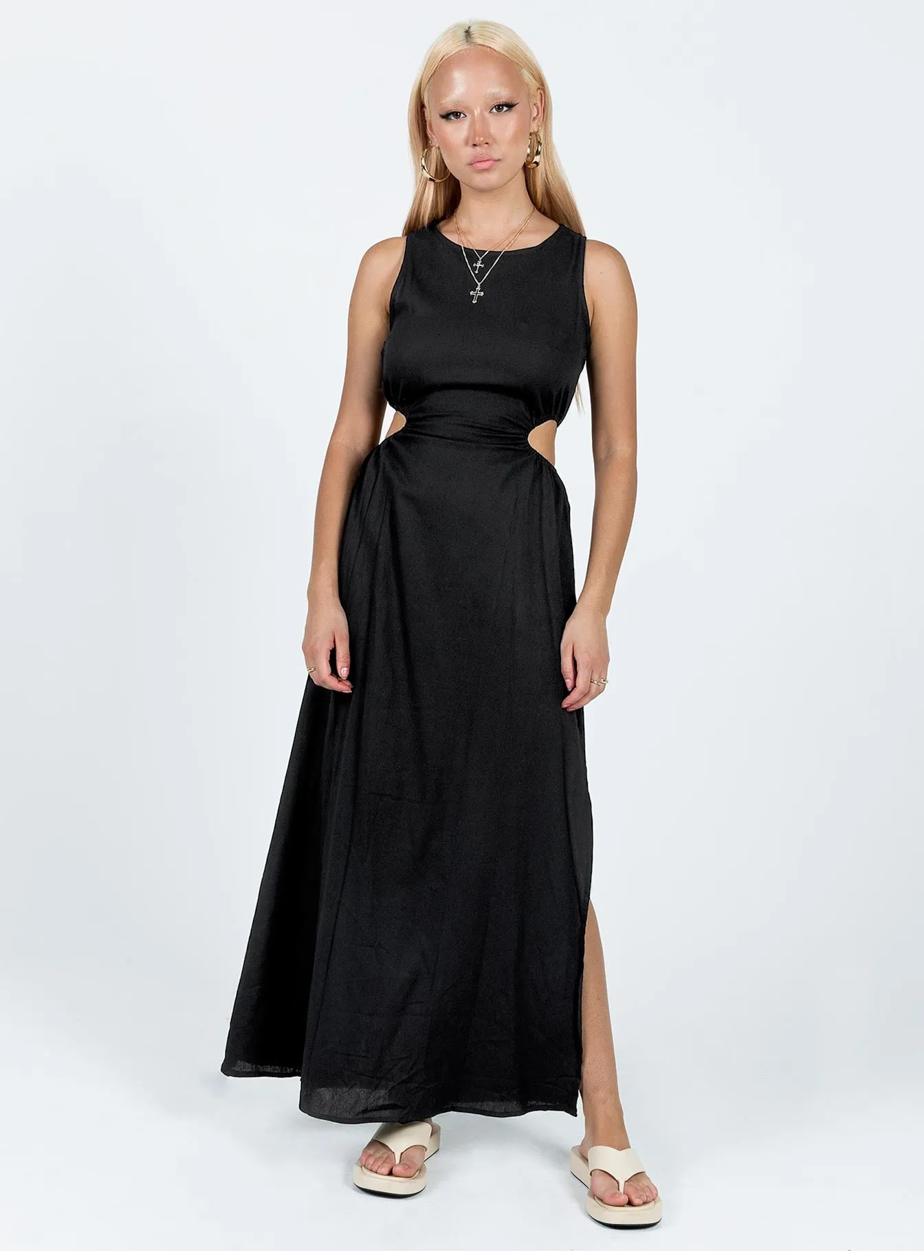 Lonso Midi Dress Black Lightweight Piece Sophisticated Touch