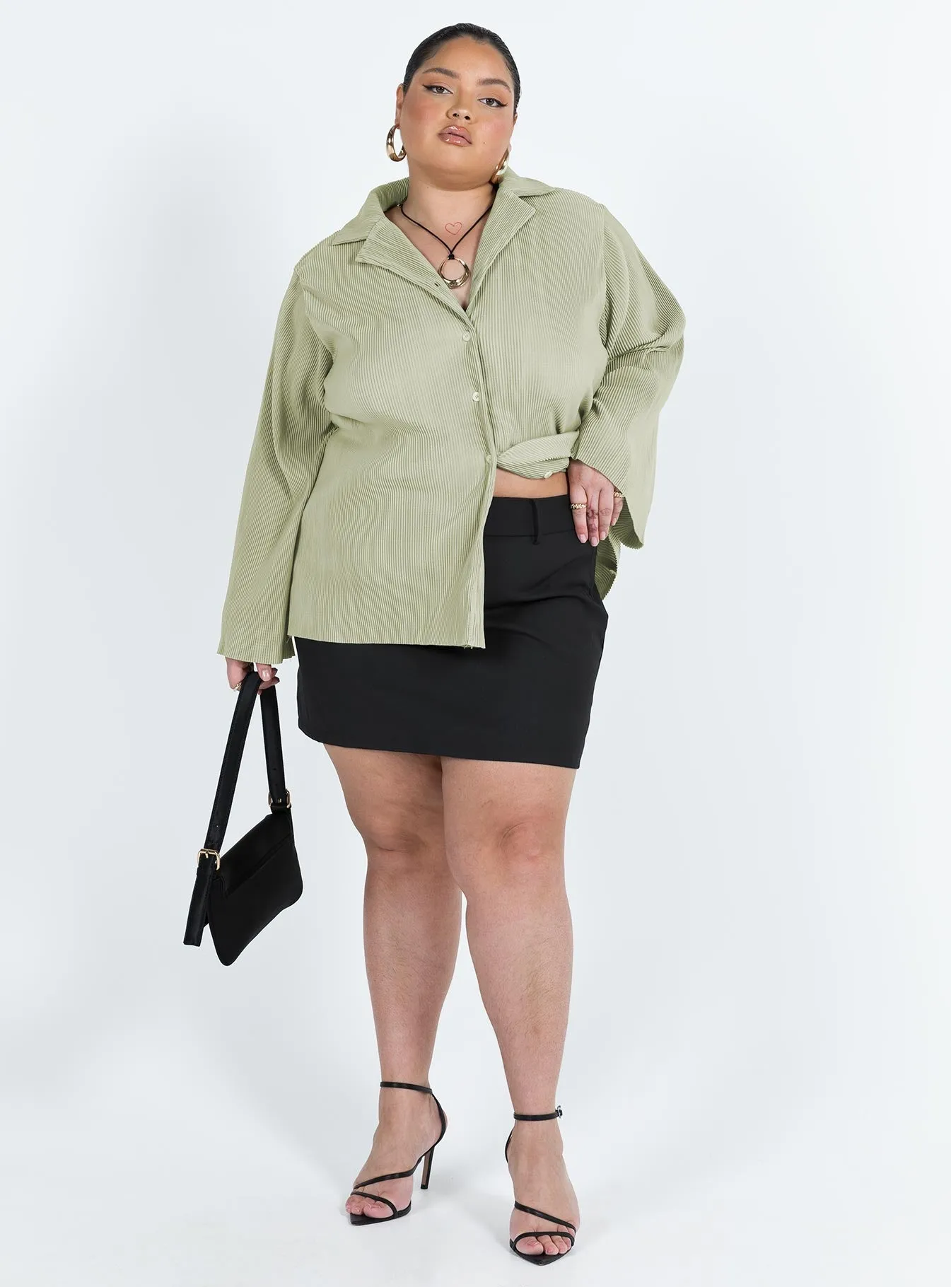 Bold Statement Polished Look Adam Mini Skirt Black Curve