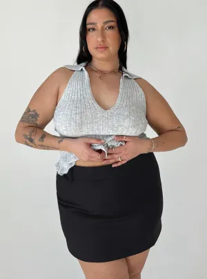 Adjustable Closure flowy silhouette Adam Mini Skirt Black Curve