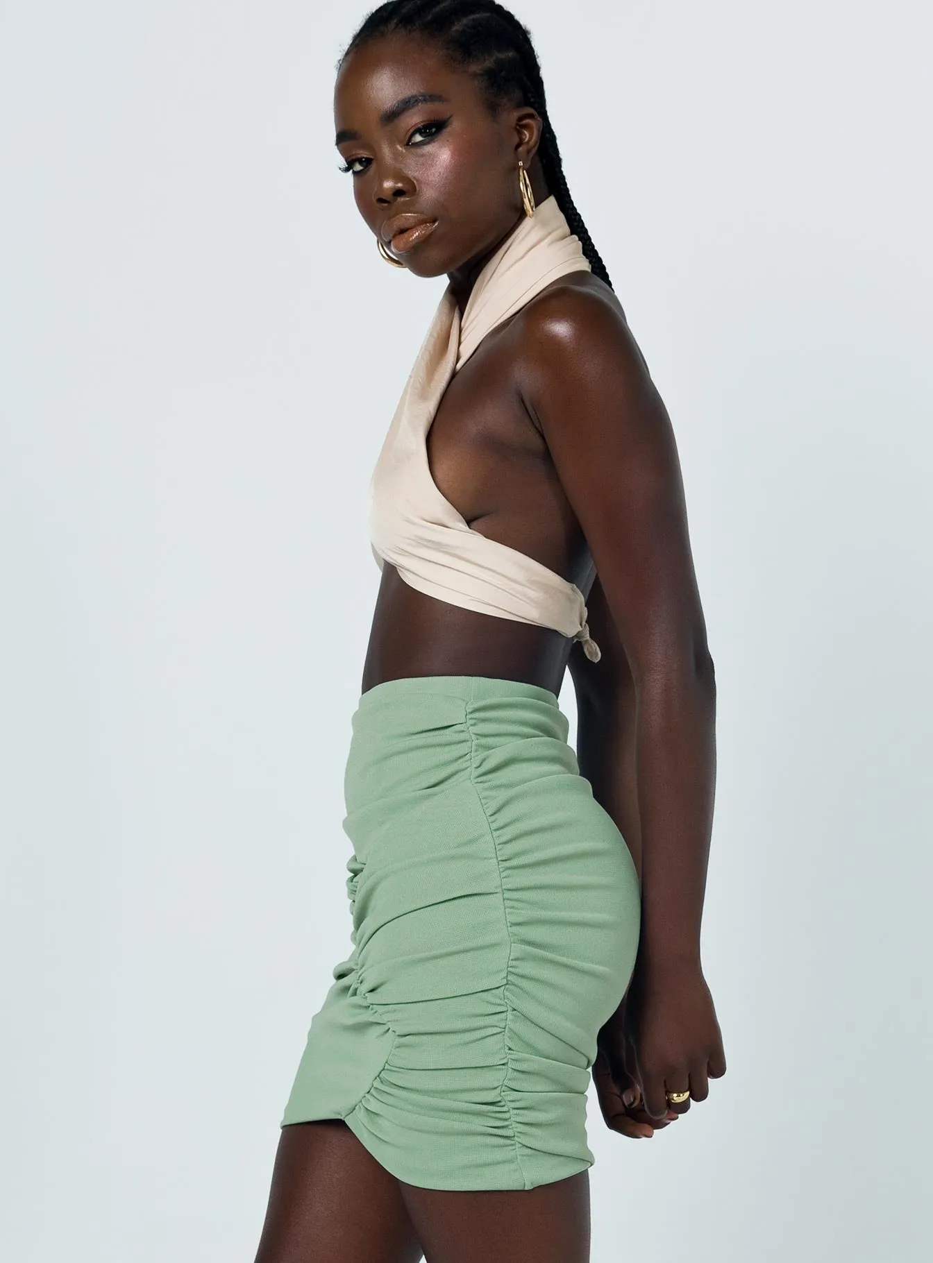 Sweet Melody Mini Skirt Green Flow Look Teen Fashion