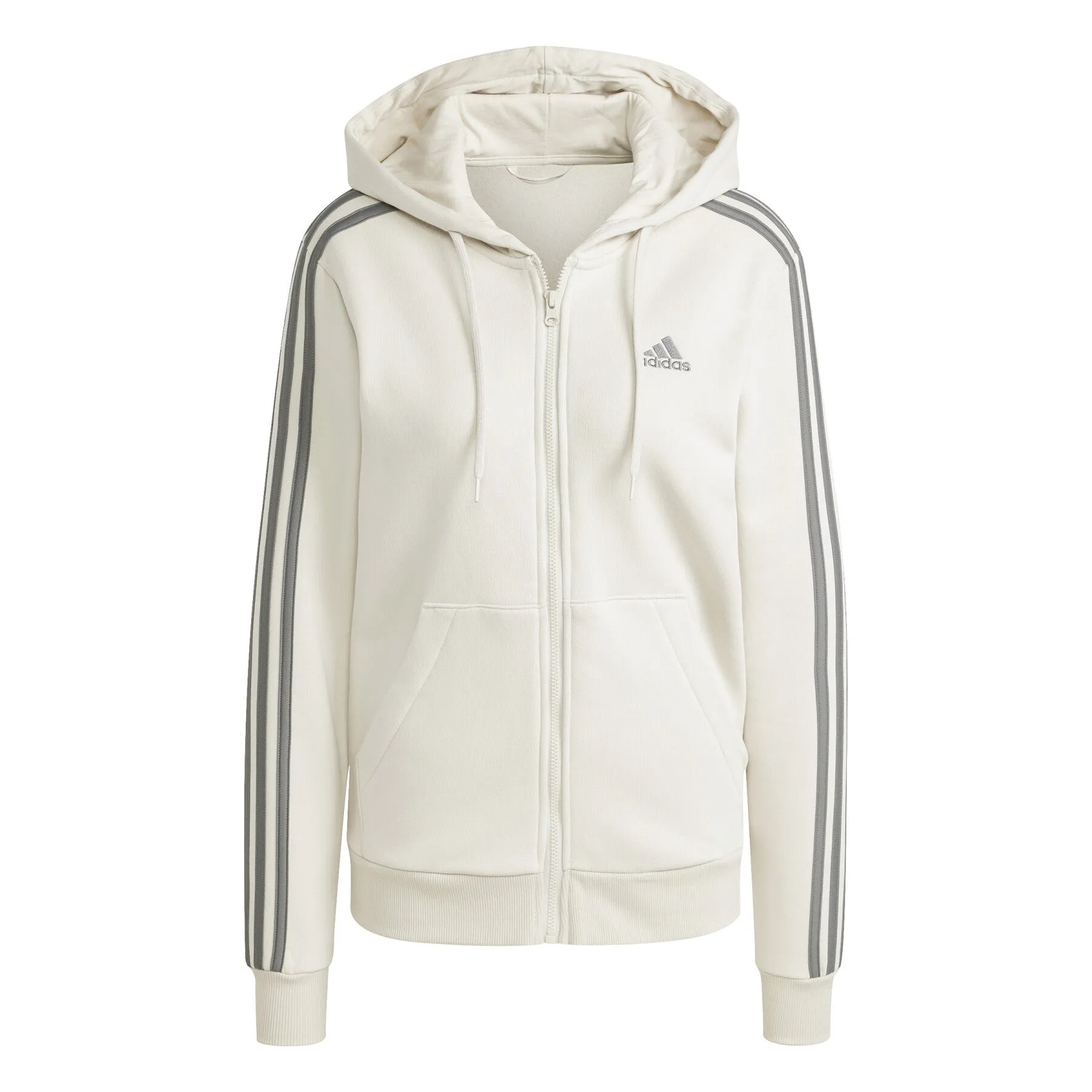 Adidas Women's Fleece Zip Hoodie Aluminium Beige | IY1732 product stock