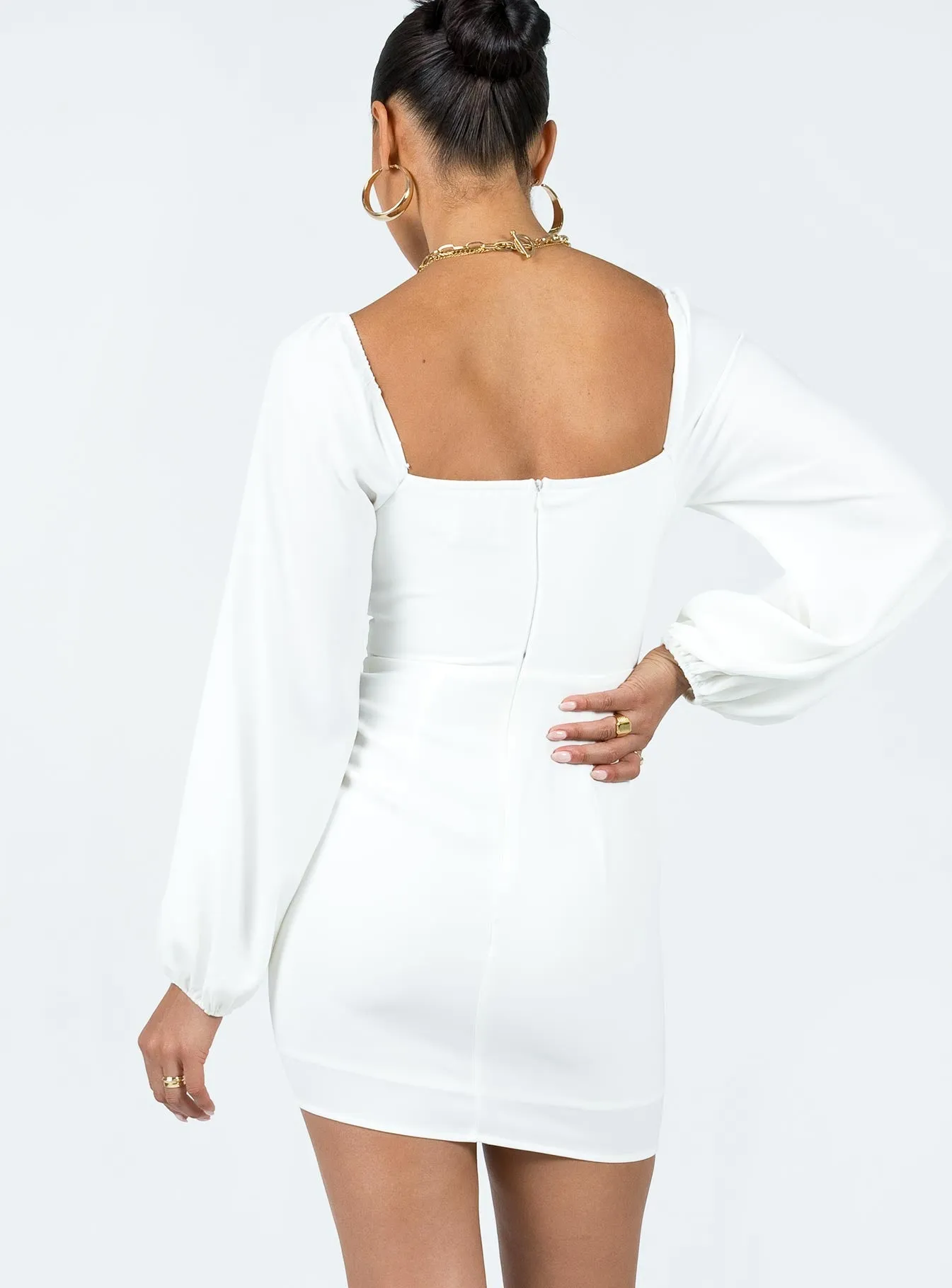 Flowing Texture Laurie Corset Mini Dress White