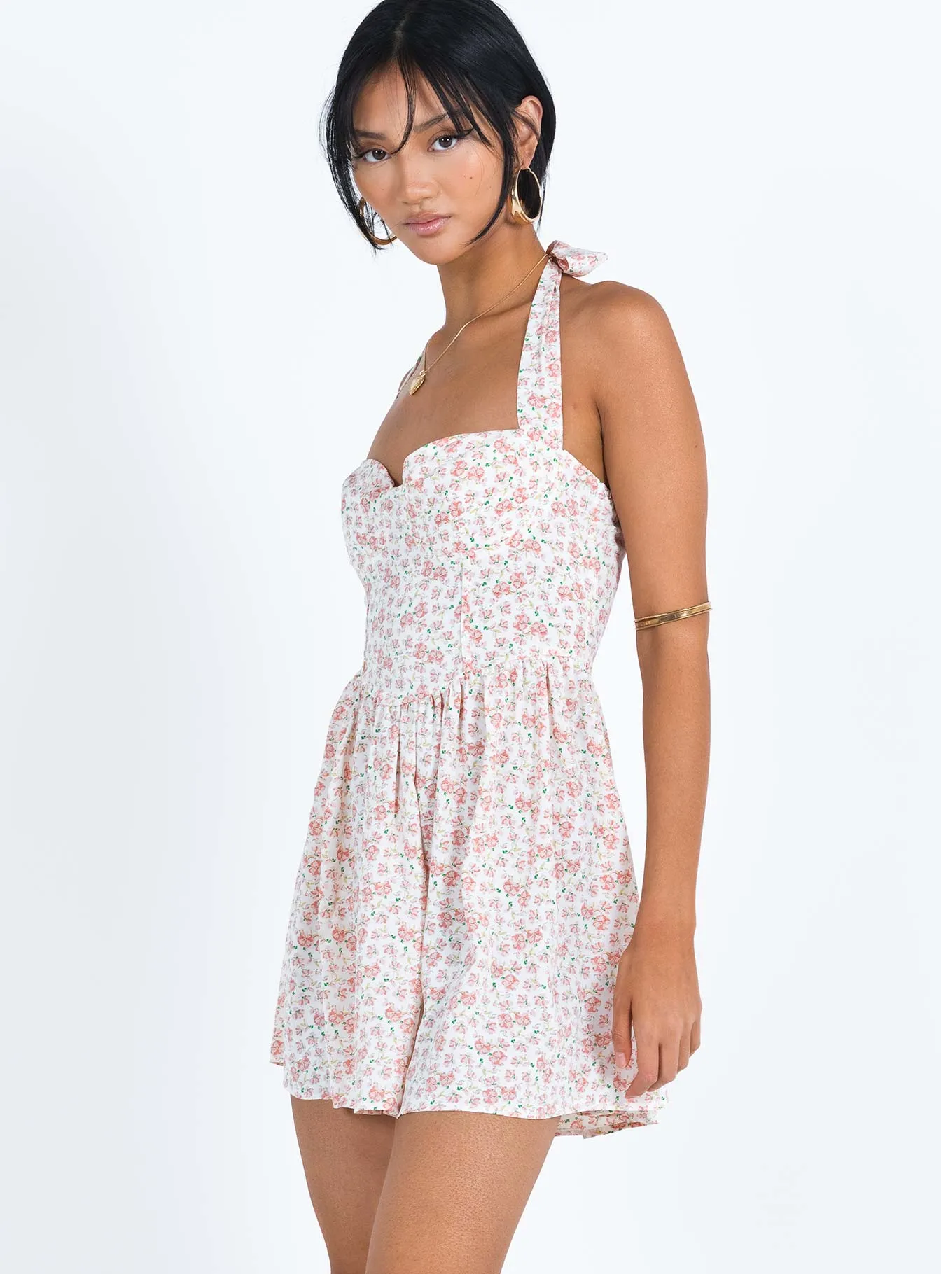 Lyle Mini Dress Pink Floral Relaxed Finish