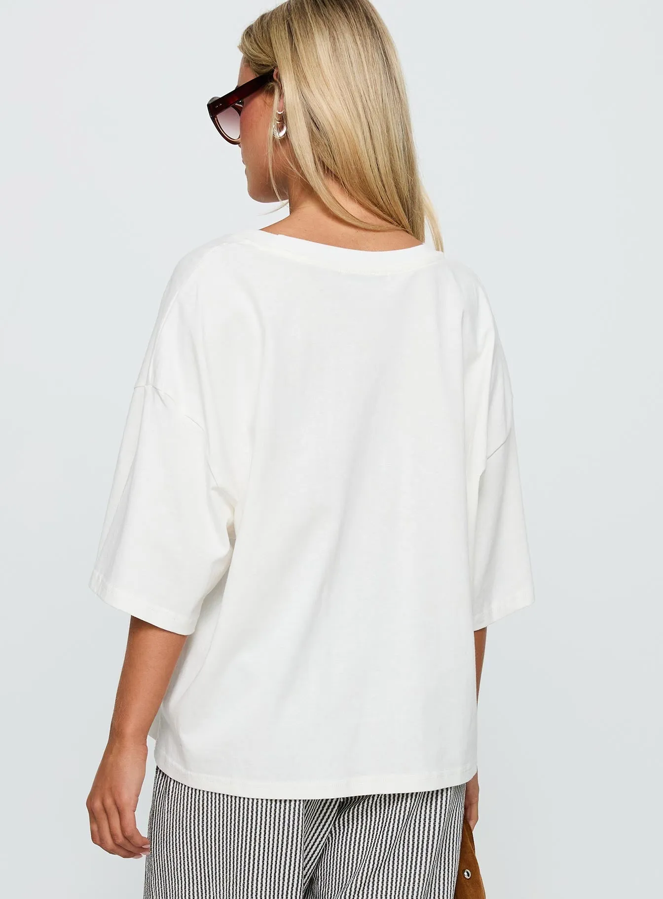 Relaxed Wear Stay Spicy Graphic Top White