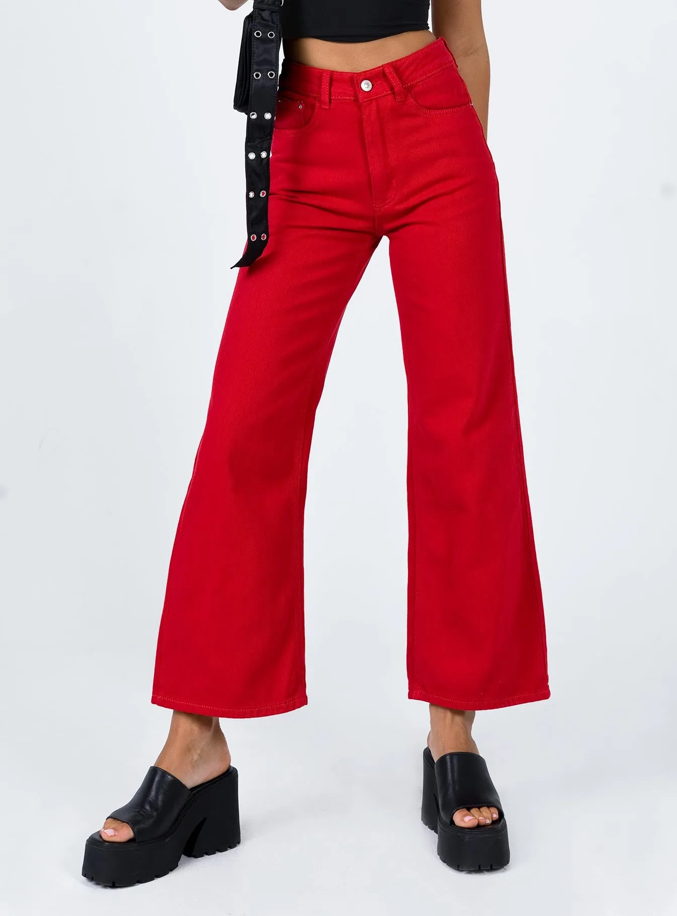 Scandi Clean Denver Denim Jeans Red