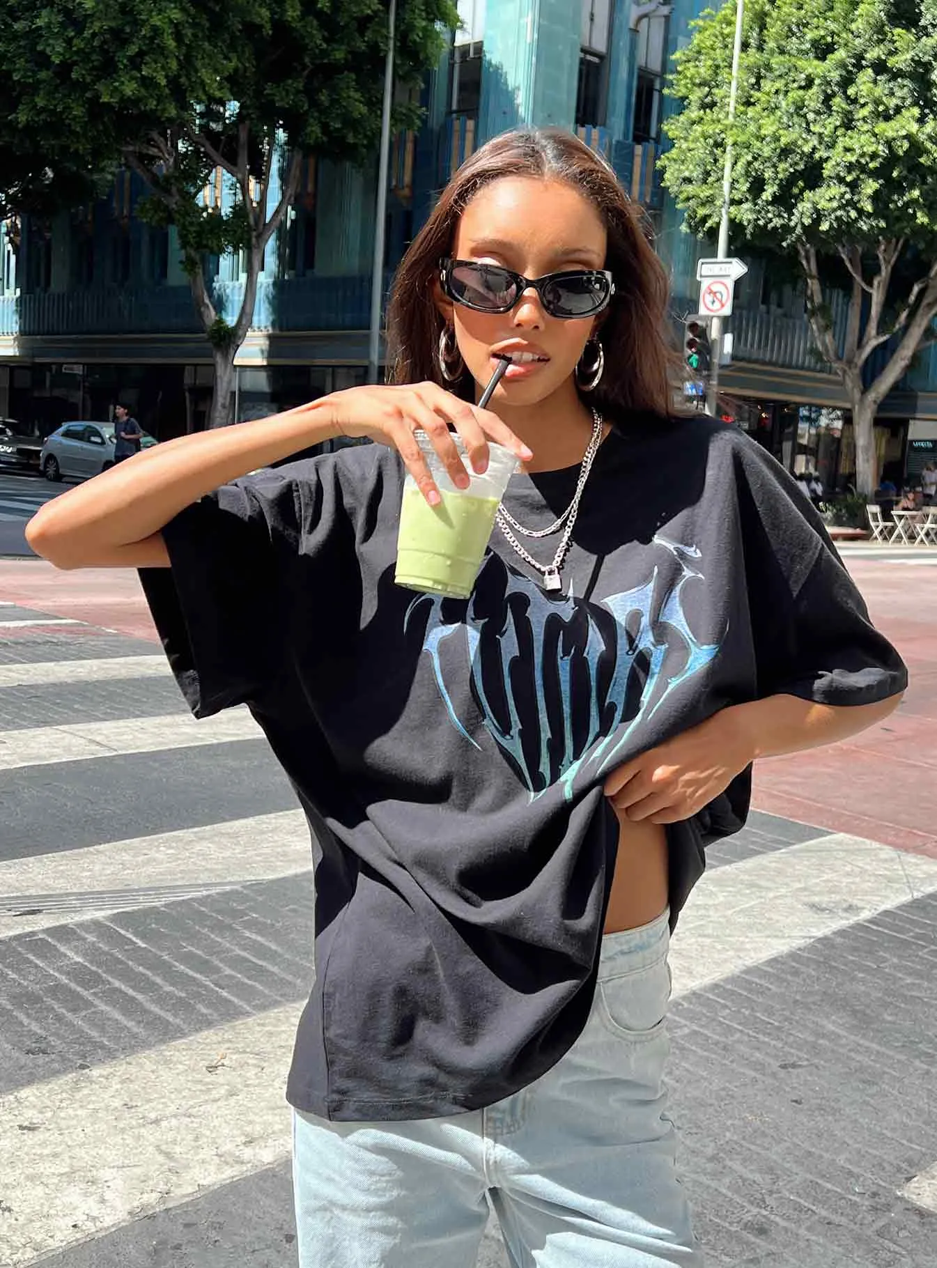 Trendy Vibe Future Oversize Tee Black