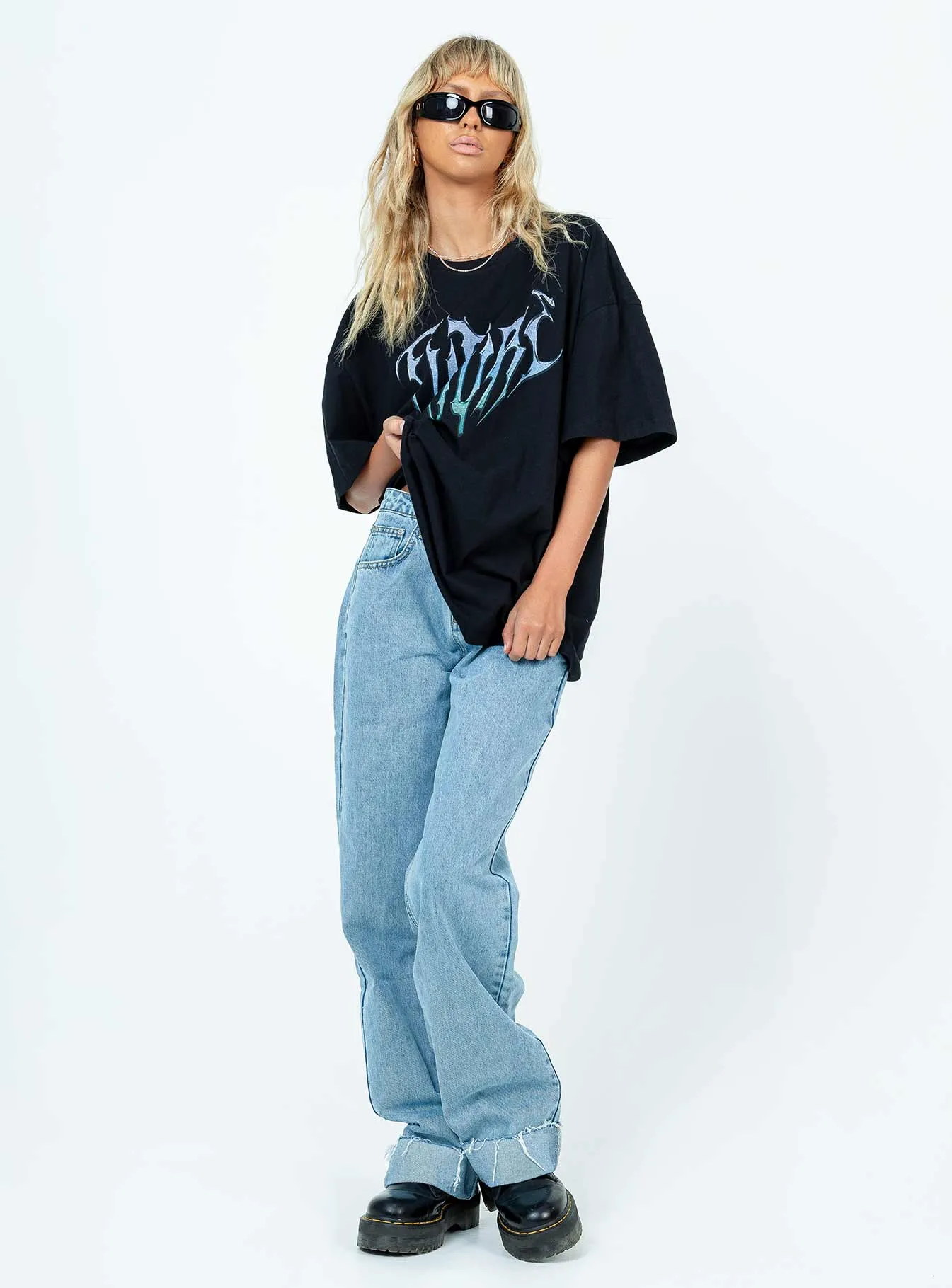 Oversized Silhouette Cozy Stretch Future Oversize Tee Black