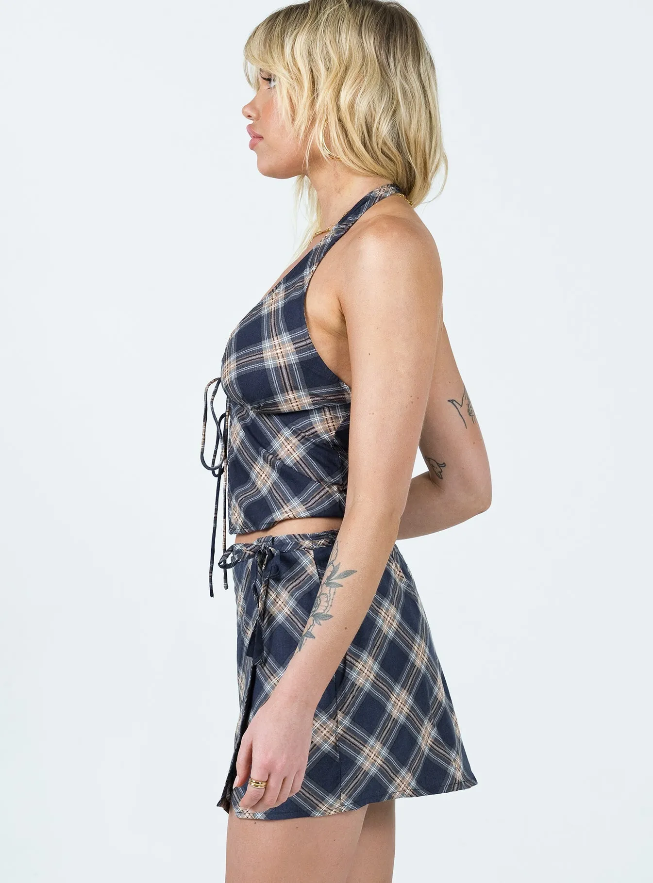 Motel Volta Skirt Black Reinforced Hems