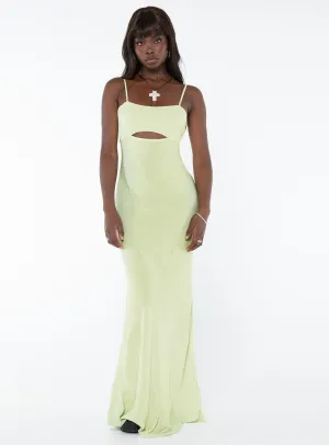 Versatile Look Removable-Straps Freda Maxi Dress Lime