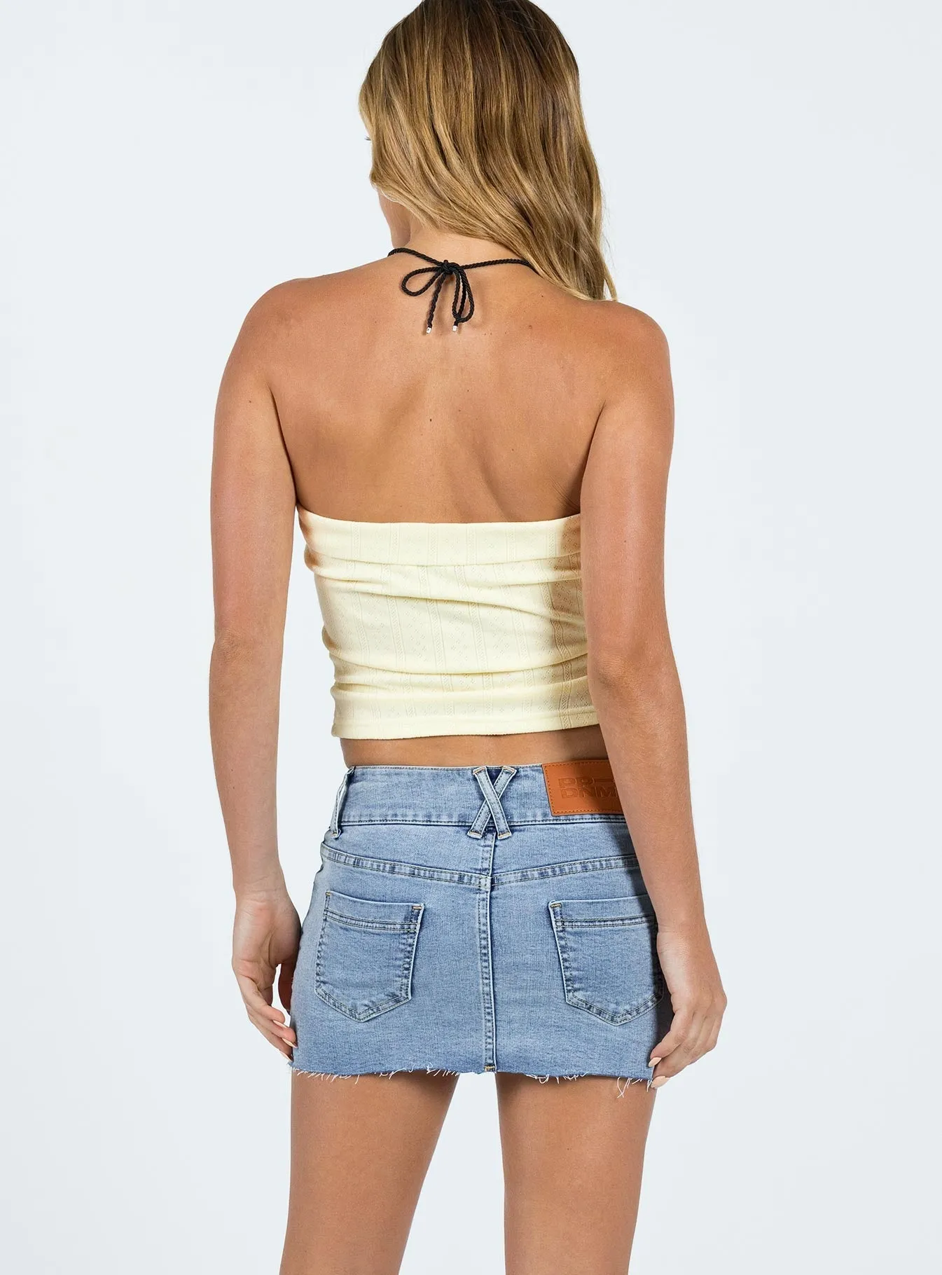 Faya Low Rise Mini Skirt Light Wash Denim Maximalist look Reimagined Classic