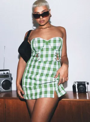 Light Fabric Minimalist Style Natalia Mini Skirt Green