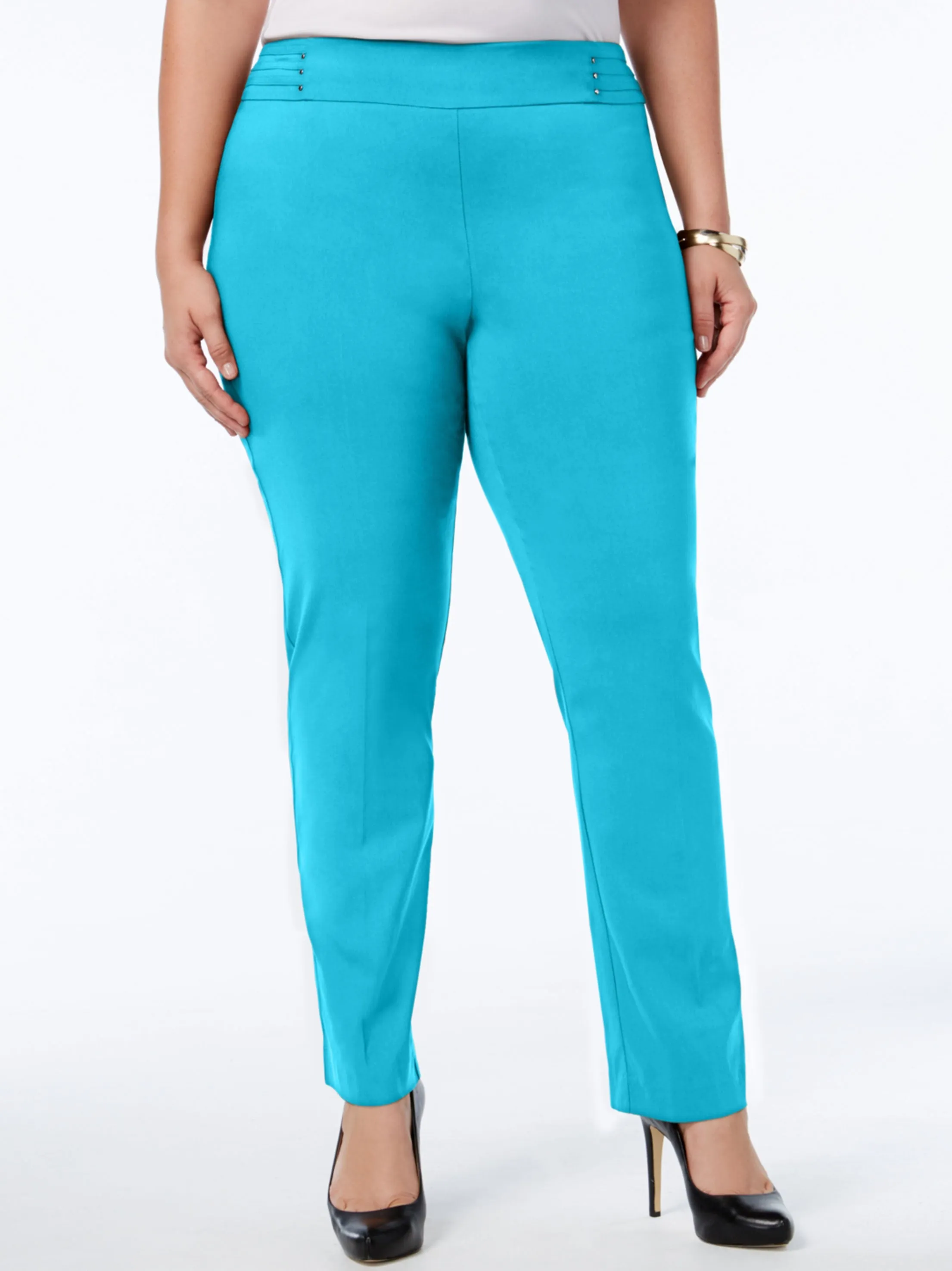 Mid-rise fit Women's Embellished Pants,Blue