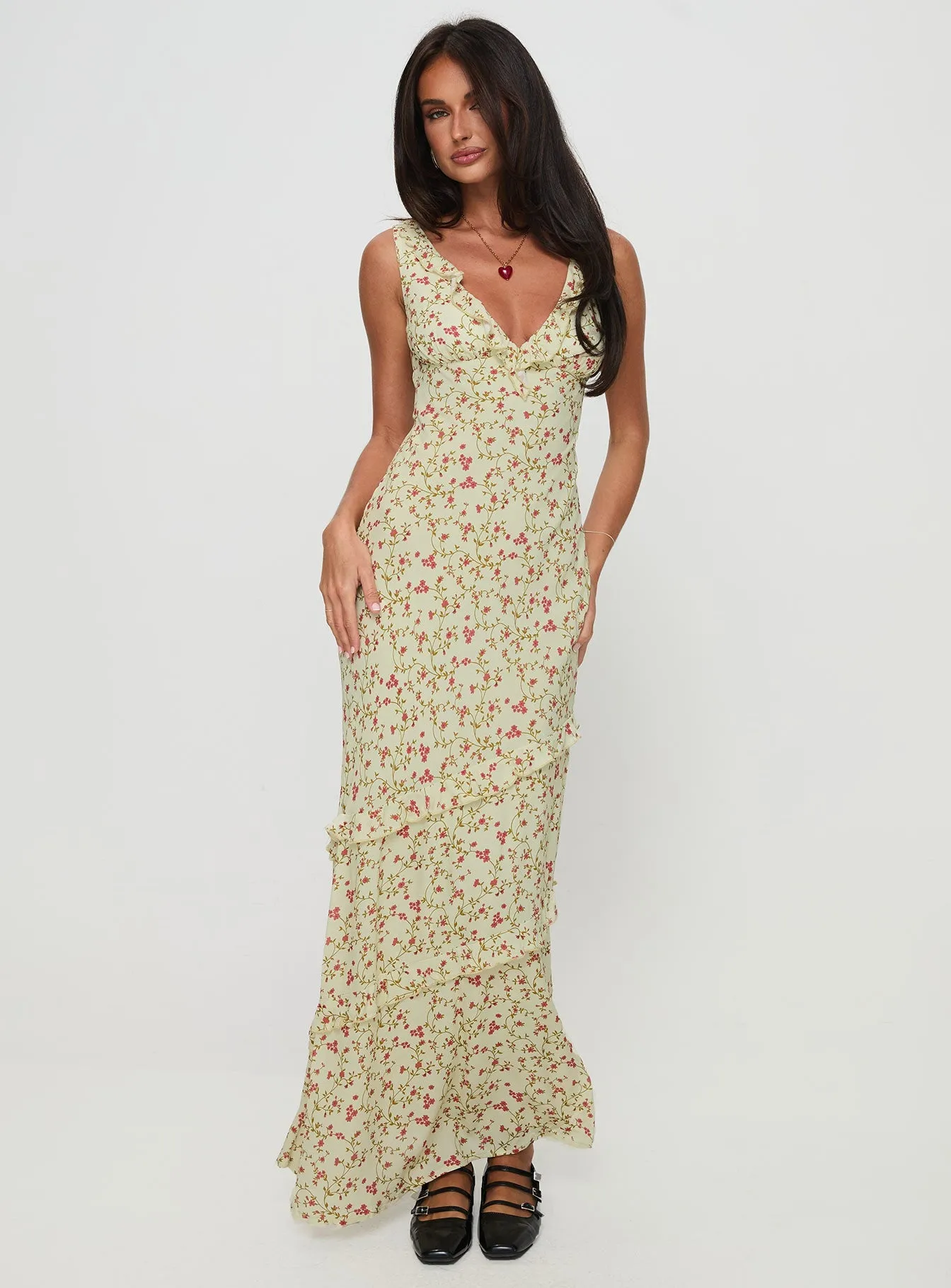 Ridgewood Maxi Dress Beige Floral Low Maintenance Night Appeal