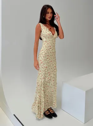 Refined Finish Ridgewood Maxi Dress Beige Floral