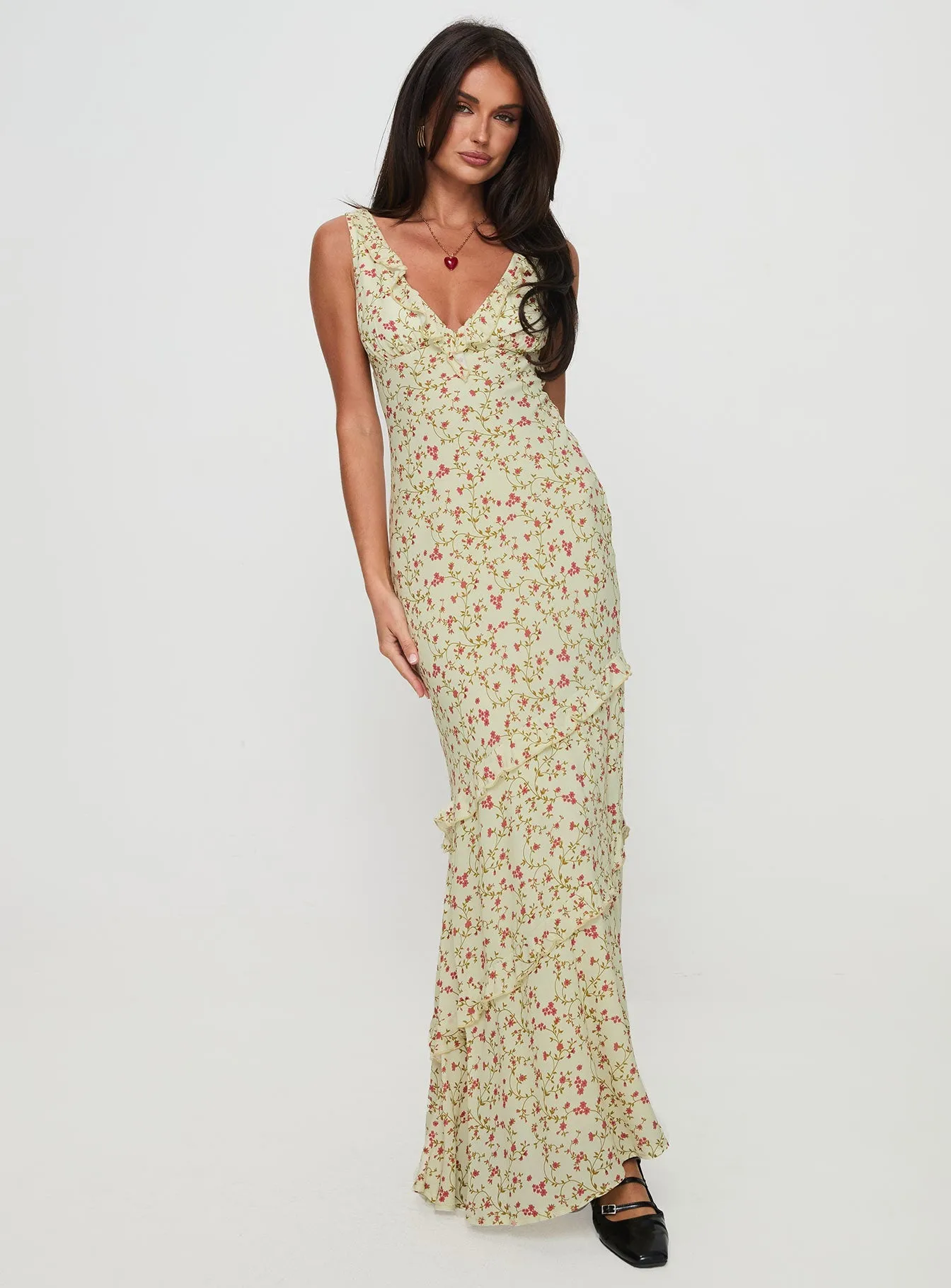Balanced feel Ridgewood Maxi Dress Beige Floral