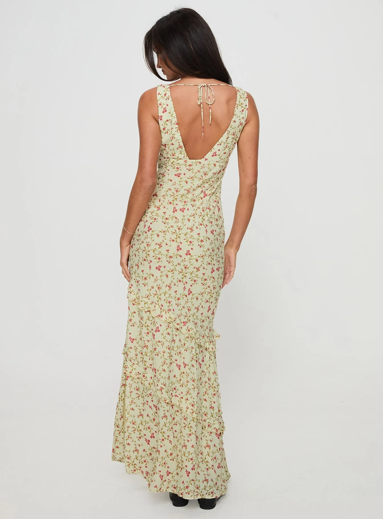 Ridgewood Maxi Dress Beige Floral Soft Drape
