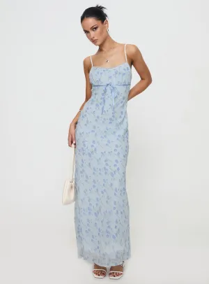 Valencia Maxi Dress Blue Floral Field Fresh Love Glow
