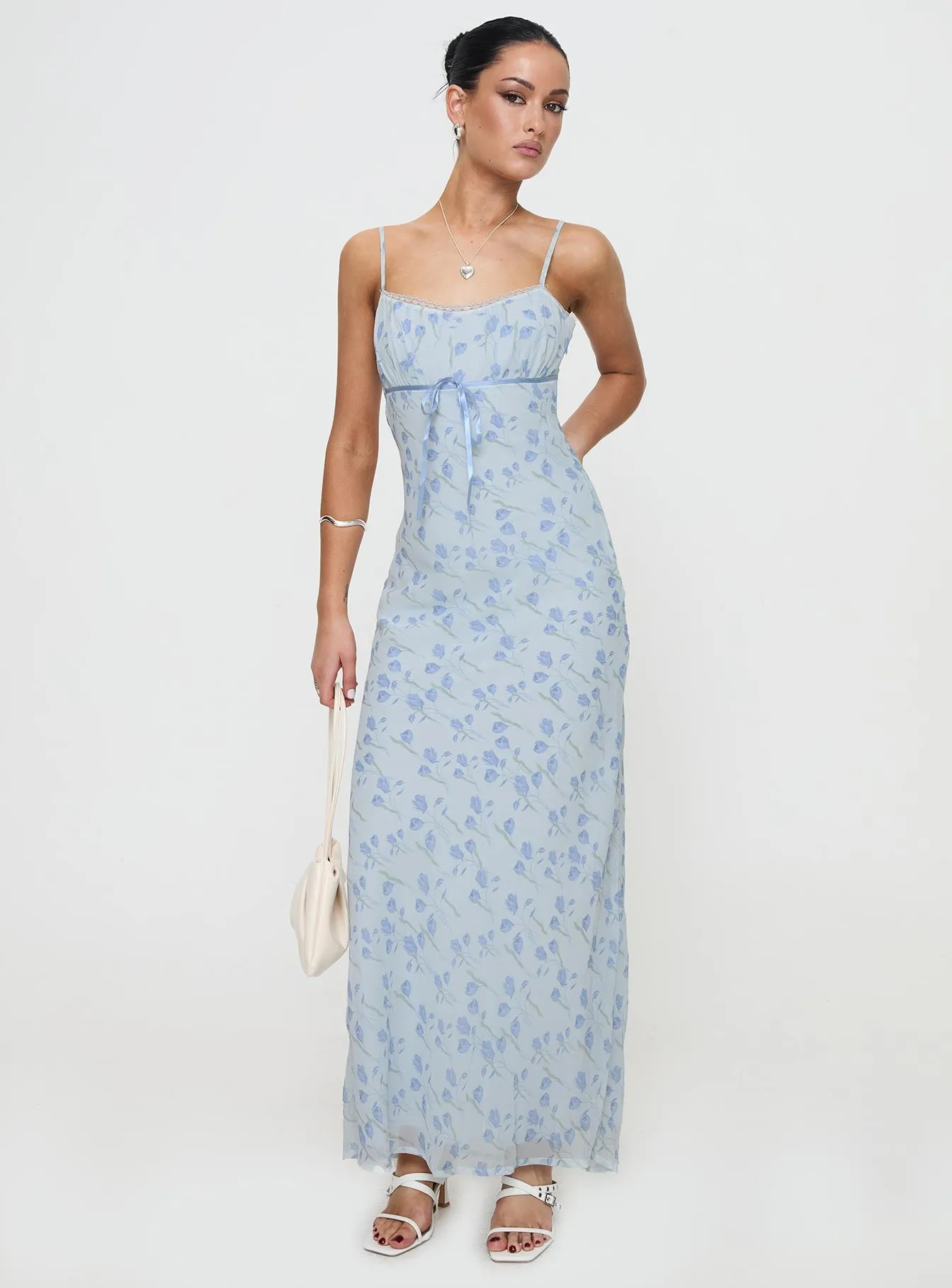 packable Urban Minimalism Valencia Maxi Dress Blue Floral