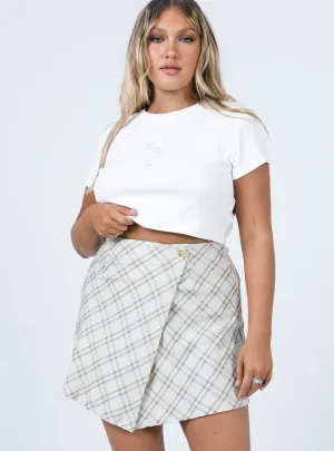 Glossy Texture Athleisure Inspired Ailisha Mini Skirt Yellow