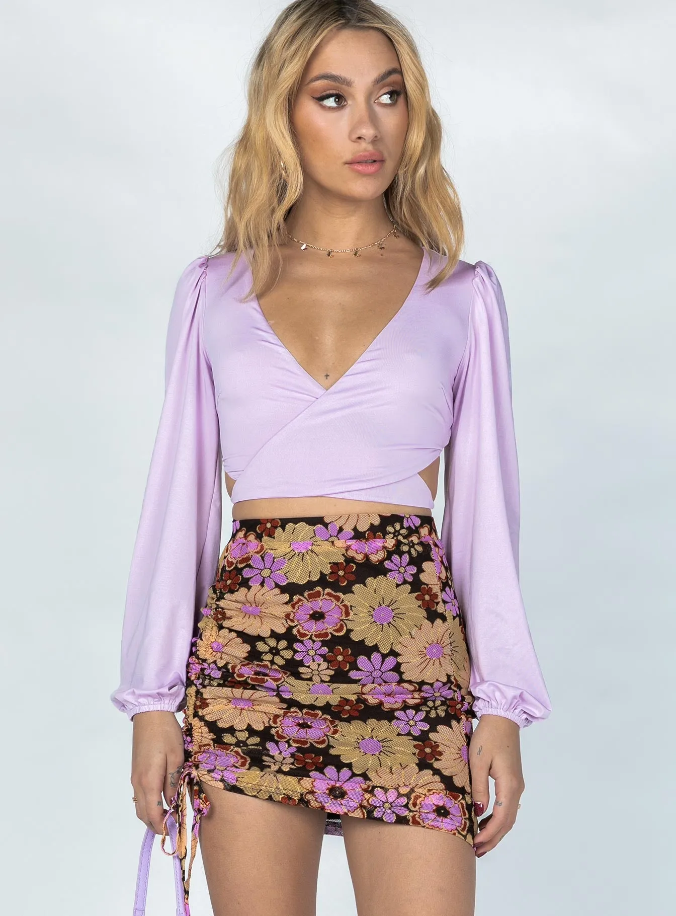 Designer Inspired Rylan Mini Skirt Purple