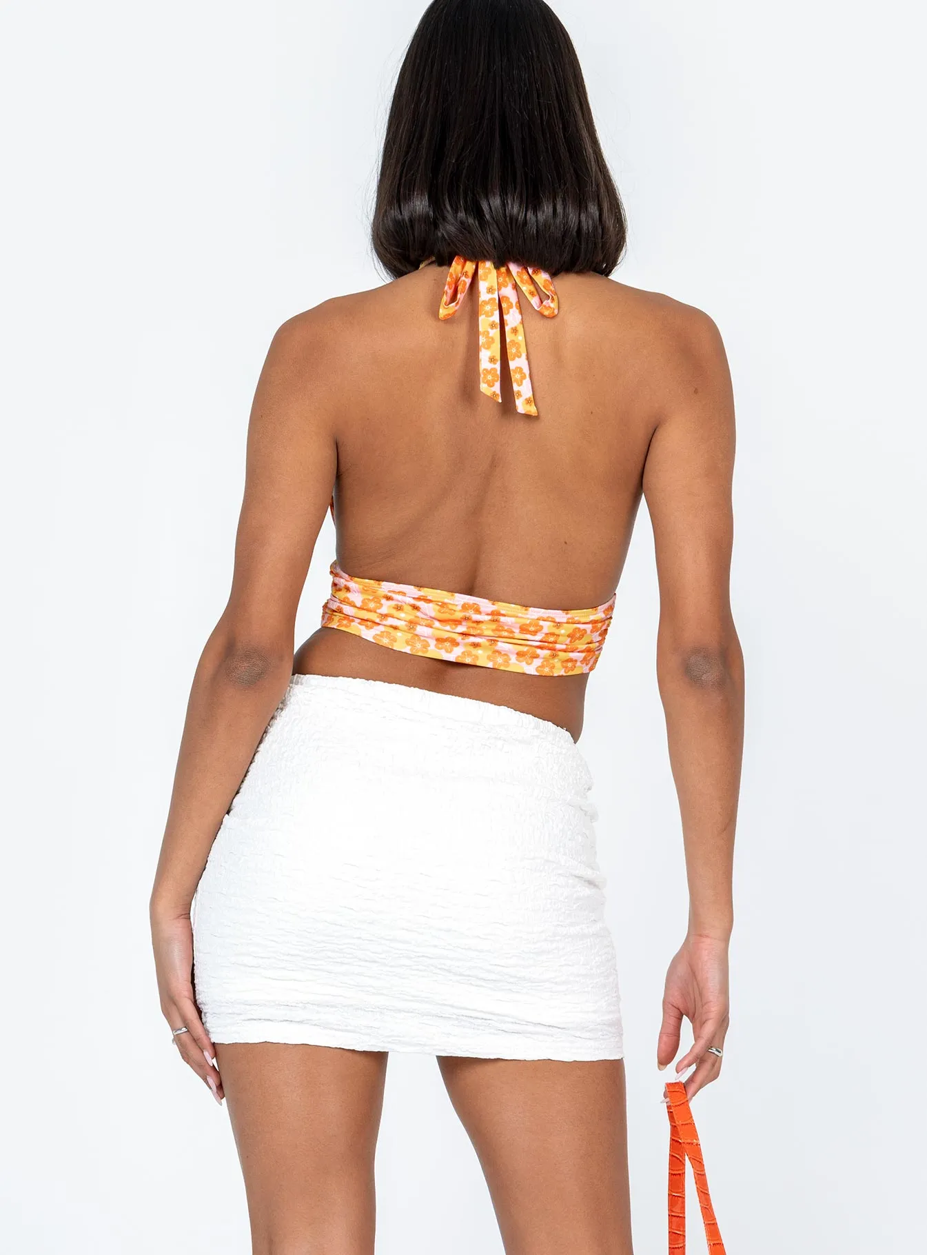 Kiarne Mini Skirt White Tassel accents