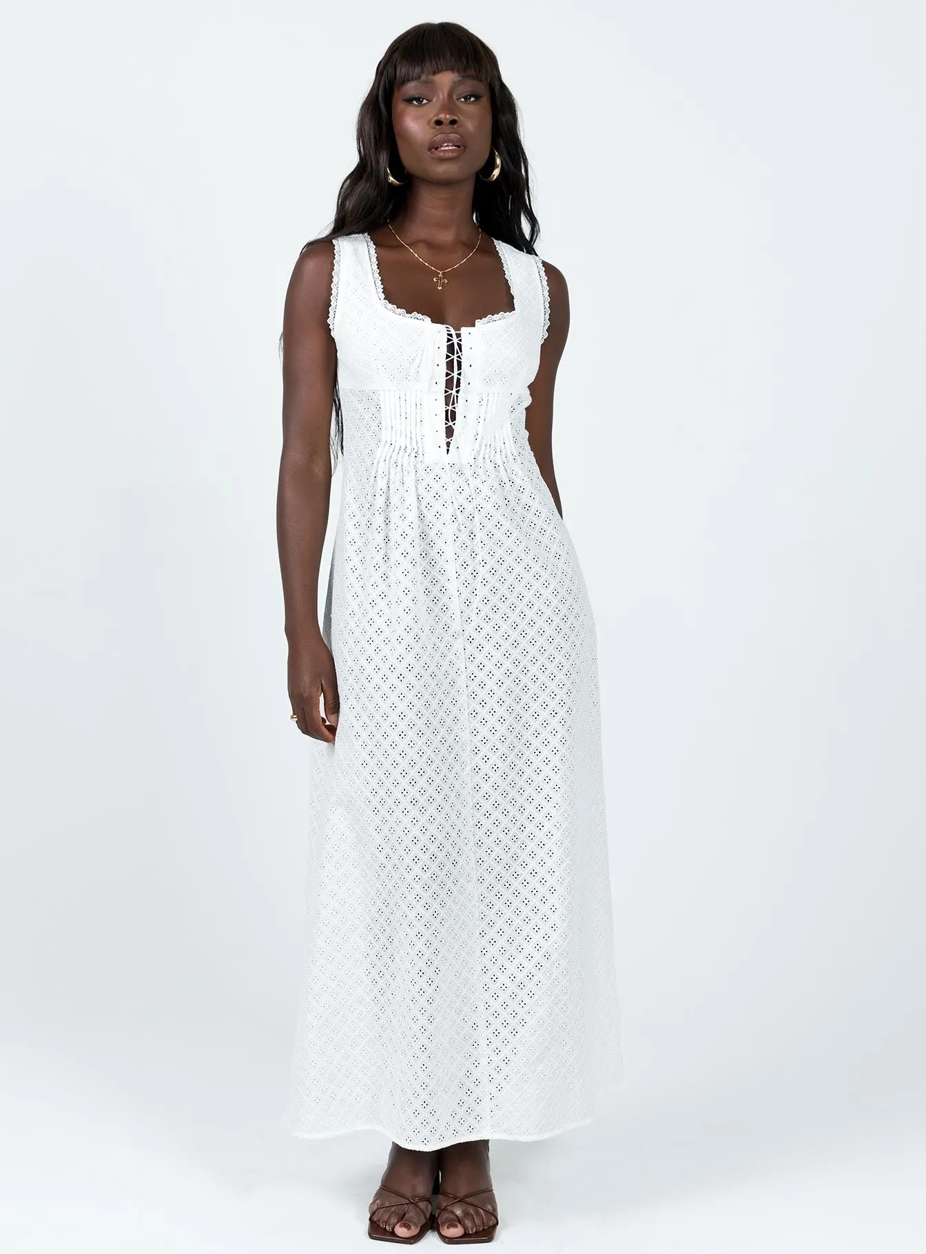 Eason Maxi Dress White Cool Tone Versatile Wearable