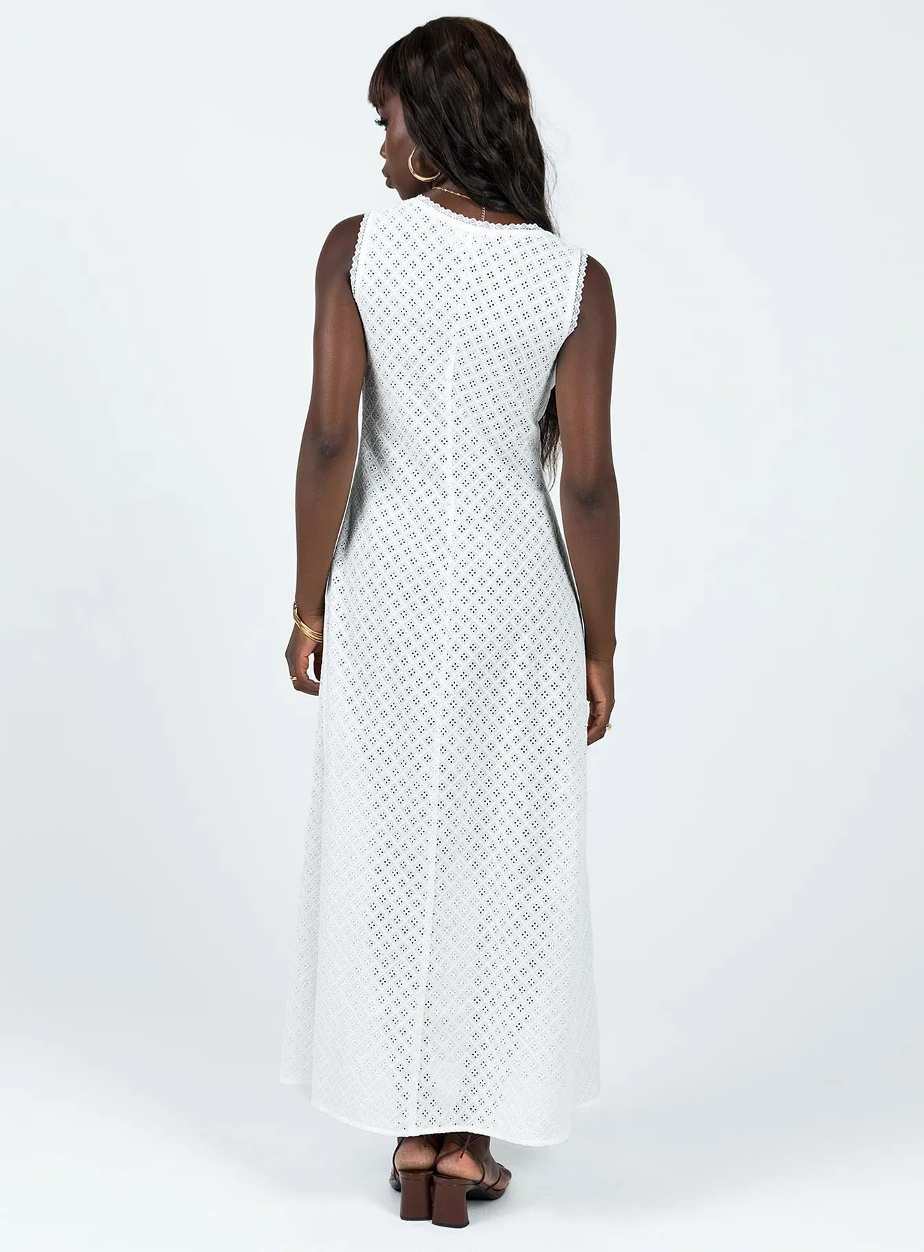 Eason Maxi Dress White Chic Harmony Breathable Material