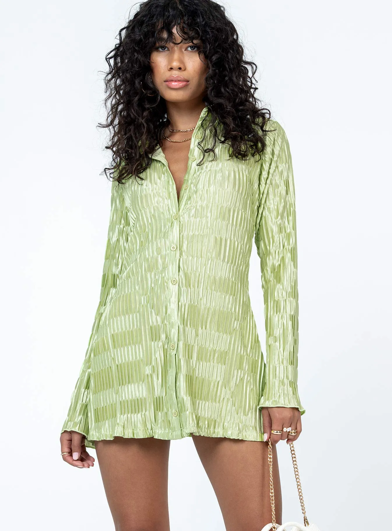 Grass Soft Lila Shirt Dress Green