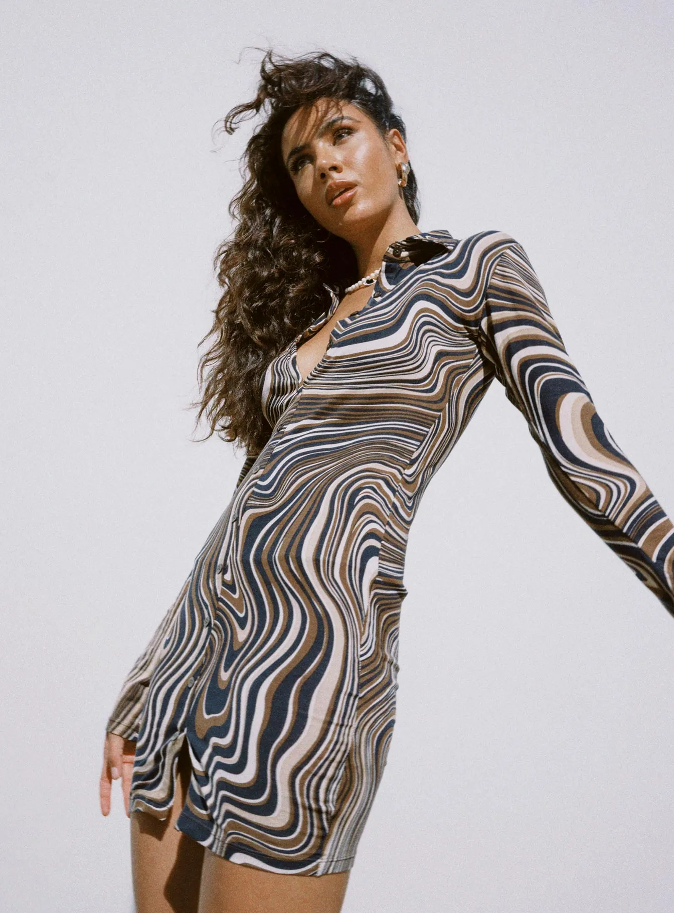 Asymmetrical hem Gender Free Motel Avaya Dress 70's Ripple