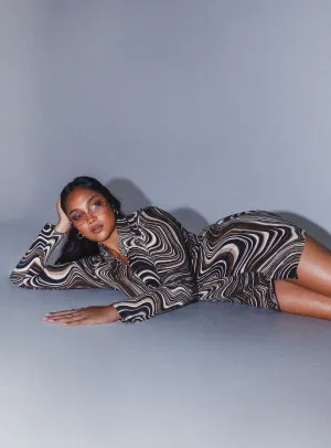 Motel Avaya Dress 70's Ripple Modern Motion Day-to-evening dress