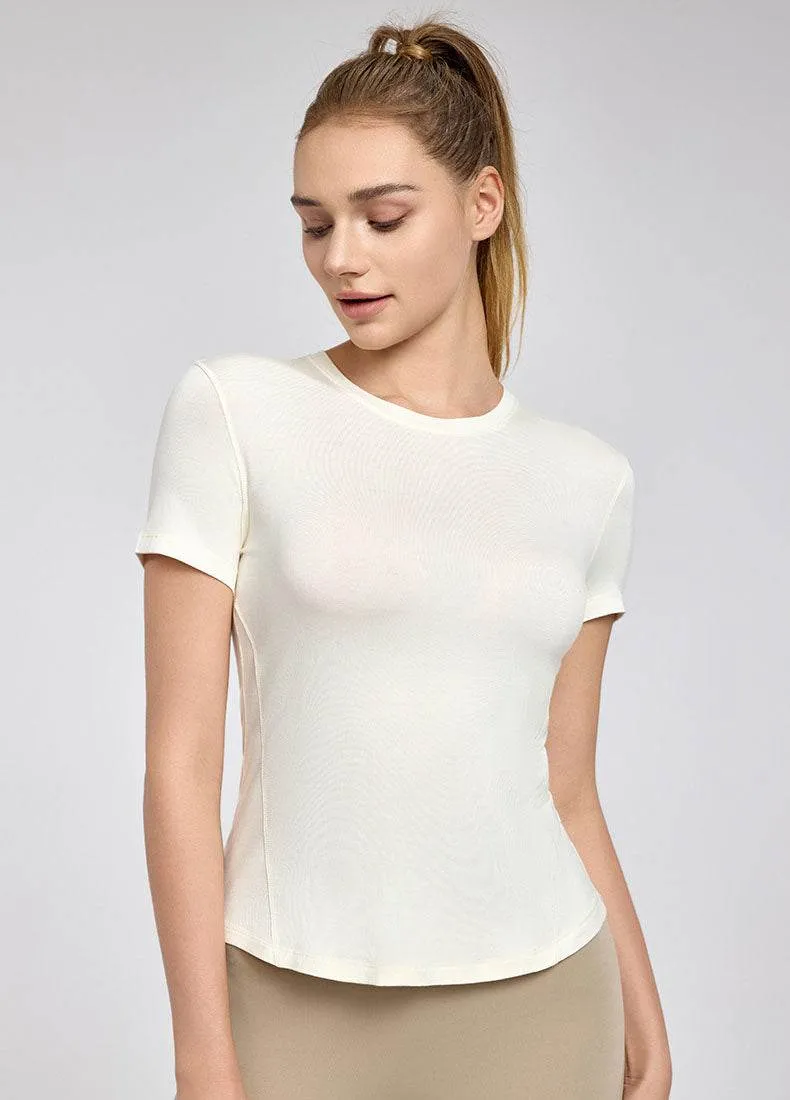 Reinforced Hem StaticFreeLining Tight Short Sleeve Athletic T-Shirts