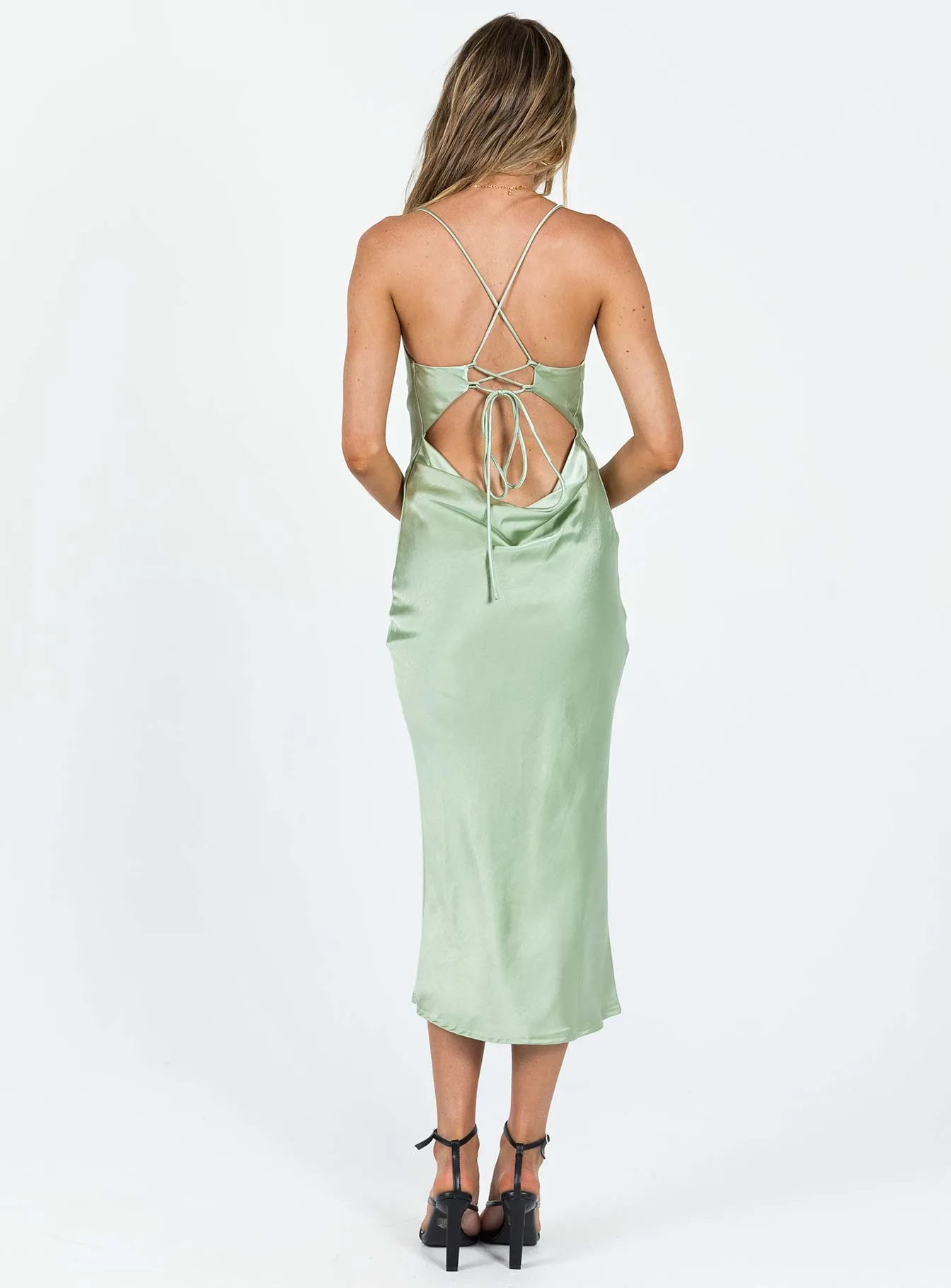 Fallyn Midi Dress Green Basic Shape Clean Mood