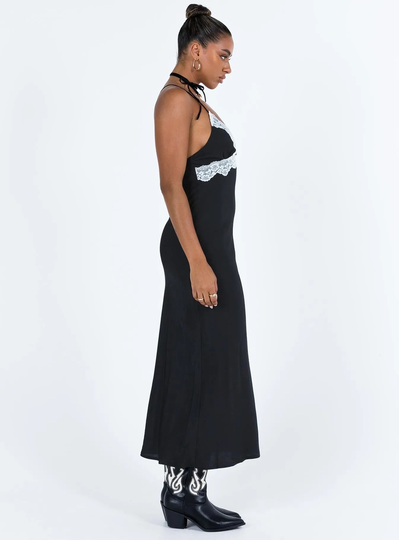 tailored look Vibrant Aesthetic Lainge Maxi Dress Black