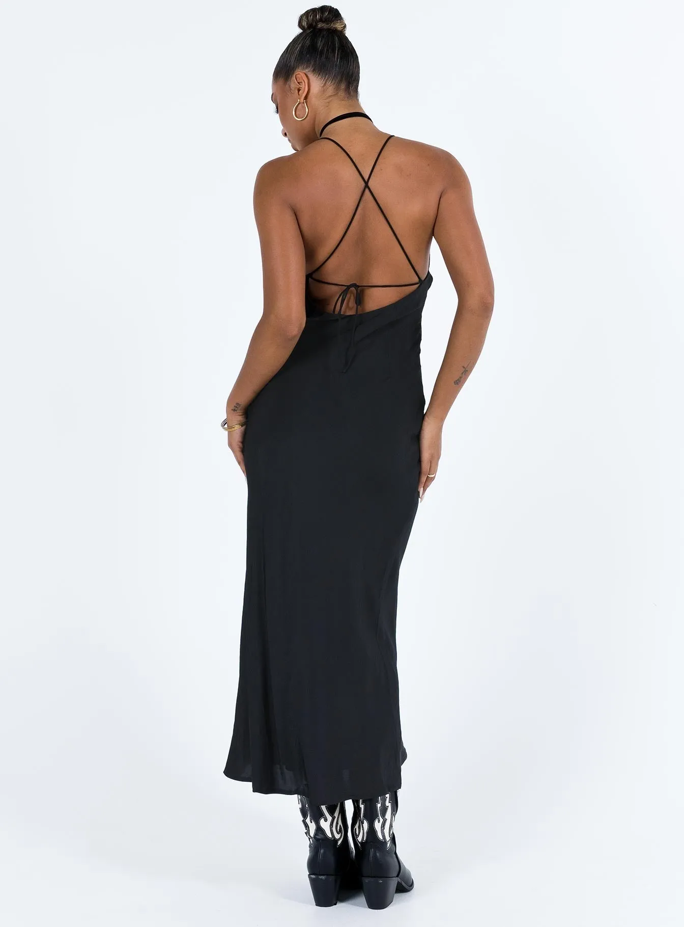 Lainge Maxi Dress Black Sleek Flex