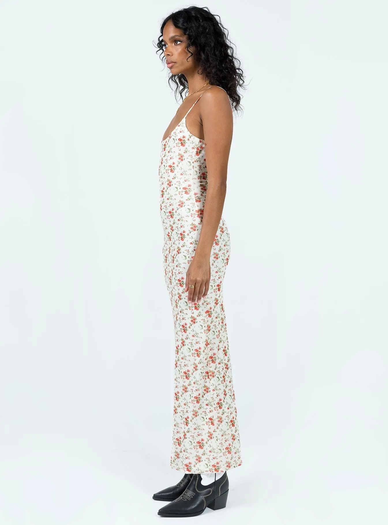 Knox Maxi Dress Beige Floral Bold Patterns