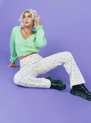 BalancedDrape The Ragged Priest Trail Denim Jeans Green Check