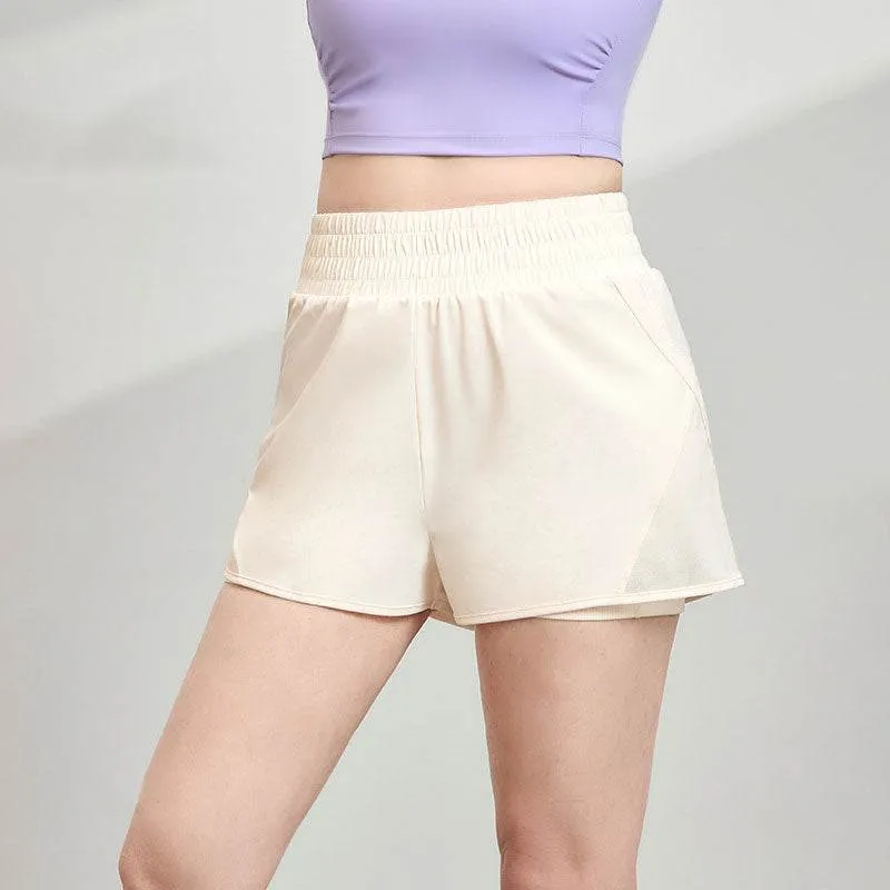 HighCollared Design MultiPocket High Waisted Running Short with Pockets