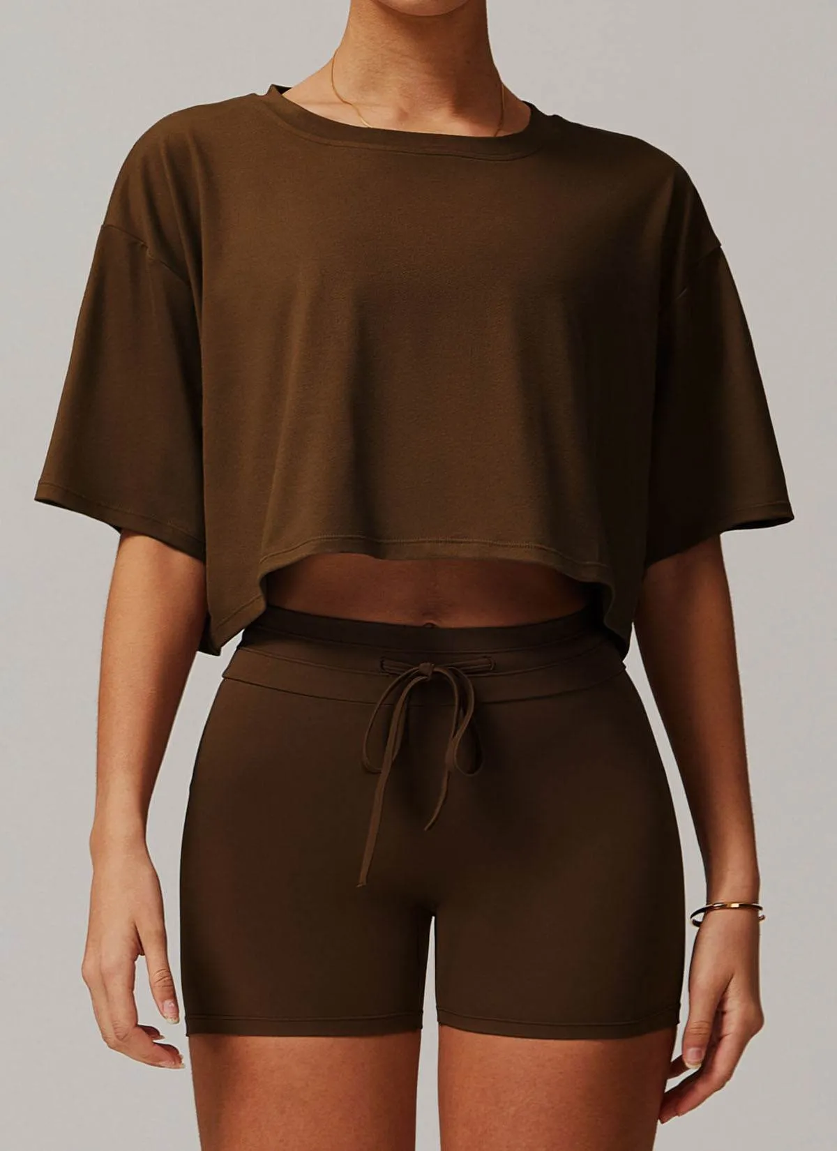 Stylish Jacket Short Sleeve Crop Top T-Shirts